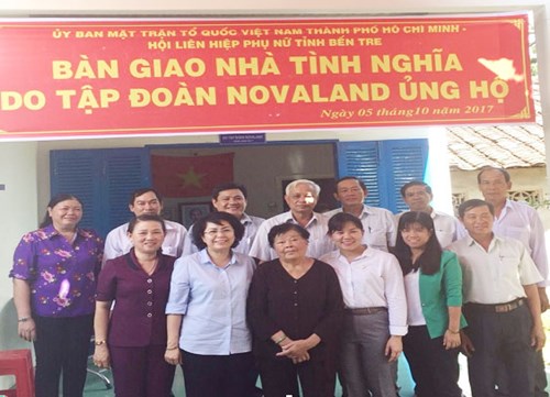 Novaland đã hỗ trợ kinh phí xây dựng 22 nhà tình nghĩa năm 2017.