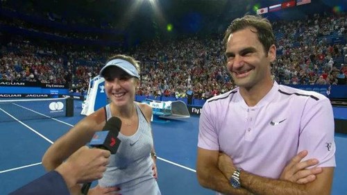 Federer/Bencic chơi ăn ý và đưa đội tuyển Thụy Sĩ giành ngôi vô địch. Ảnh: Reuters.