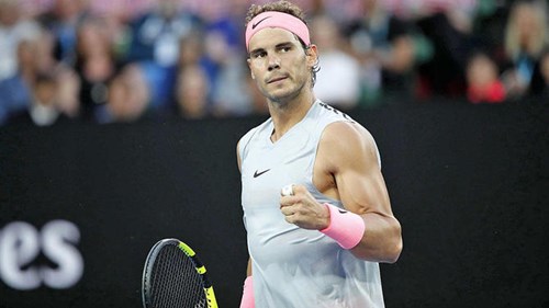 Rafael Nadal gặp khó khăn đầu tiên tại Australian Open 2018. Ảnh: Reuters.