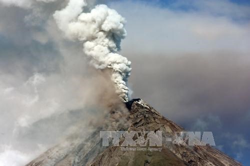 Núi lửa Mayon phun tro bụi ngày 23-1.