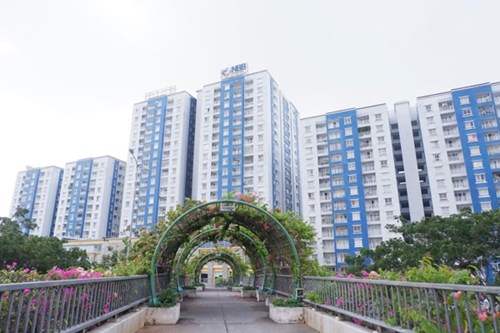 Cụm chung cư Carina Plaza, nơi vừa xảy ra vụ cháy tầng hầm lô A.