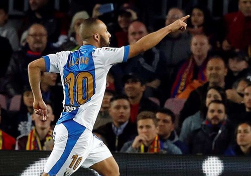 Nabil El Zhar ghi bàn thắng danh dự cho đội khách Leganes. Ảnh: Dailymail