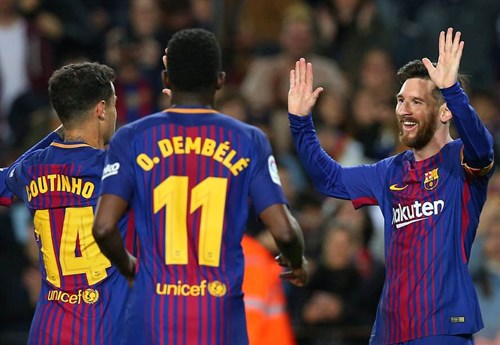 Messi lập công đem về 3 điểm trọn vẹn cho Barca. Ảnh: Dailymail