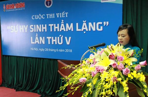 Bộ trưởng Bộ Y tế Nguyễn Thị Kim Tiến phát biểu tại buổi lễ.