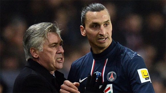Ibra nể phục nhất Carlo Ancelotti. Ảnh: ESPN.