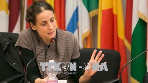 Bà Nathalie Tocci, trợ lý của Đại diện cấp cao phụ trách an ninh và chính sách đối ngoại EU Federica Mogherini, trả lời phỏng vấn hãng thông tấn Iran Tasnim ngày 11-8. Ảnh: IRNA/TTXVN.