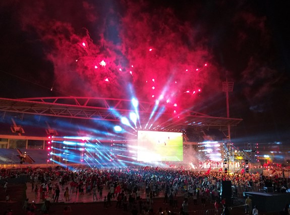 Màn vinh danh các cầu thủ bóng đá nam Olympic Việt Nam về thành tích thi đấu tại ASIAD 2018.