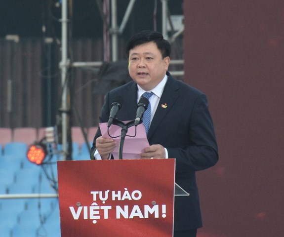 Ông Nguyễn Thế Kỷ, Ủy viên Trung ương Đảng, Tổng giám đốc Đài Tiếng nói Việt Nam phát biểu khai mạc chương trình.
