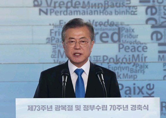 Tổng thống Hàn Quốc Moon Jae-in. Ảnh: The Straits Times