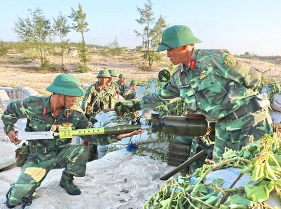 Khẩu đội pháo 1, Phân đội pháo 1, Đại đội SPG9-5, Trung đoàn 143 thực hành tiêu diệt mục tiêu trong diễn tập phòng ngự bờ biển năm 2016.