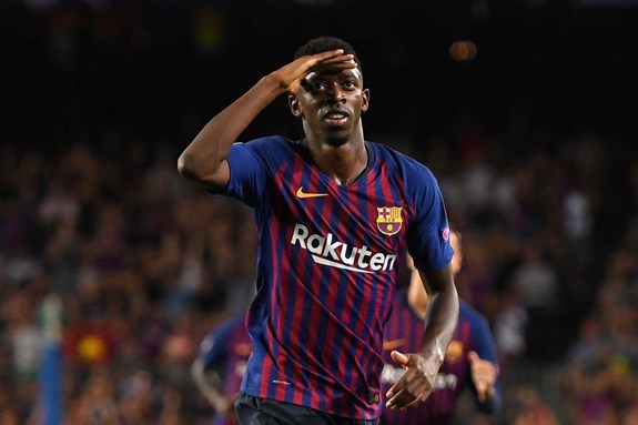 Tân binh Dembele dần thích nghi với lối chơi của Barca nhưng vẫn cần cố gắng hơn nữa. Ảnh: Getty Images.
