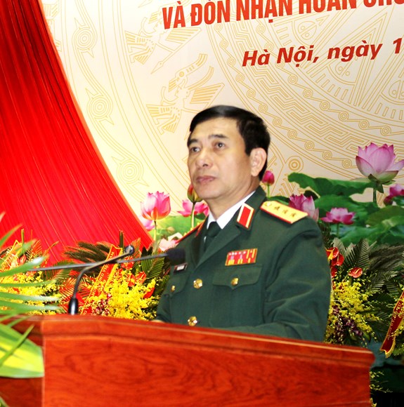 Thượng tướng Phan Văn Giang phát biểu chỉ đạo tại buổi lễ.