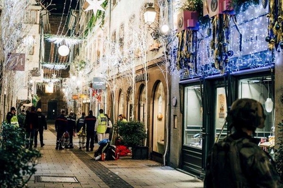 Hiện trường vụ tấn công ở Strasbourg. Nguồn: NYT.
