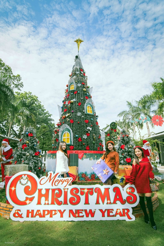 Mô hình cây thông Noel lớn tại Công viên Văn hóa Đầm Sen.