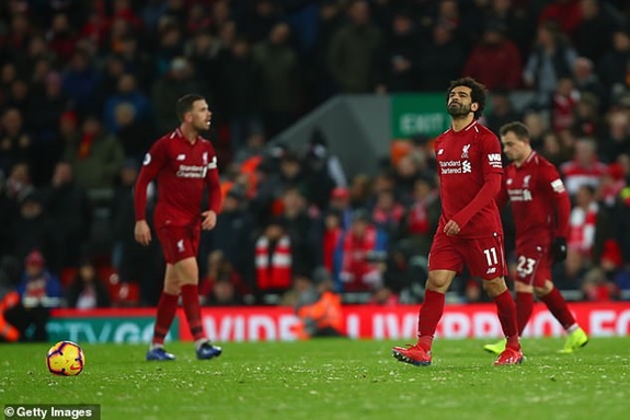 Liverpool cũng thất vọng không kém khi chỉ giành được 1 điểm trước Leicester. Ảnh: Getty
