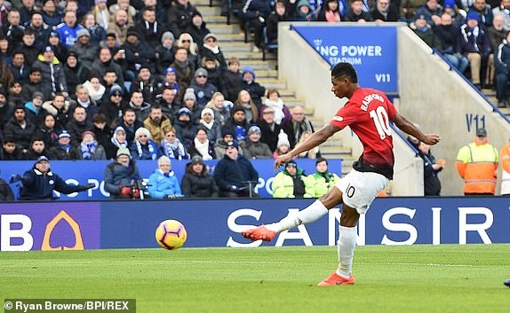 Rashford ghi bàn thắng duy nhất trận đấu ở phút thứ 9. Ảnh: Dailymail