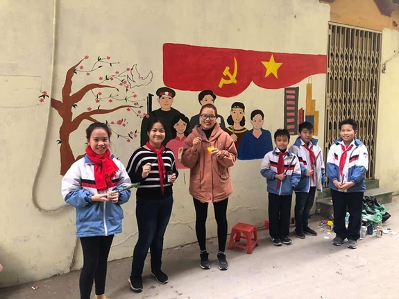 Công trình thanh niên “Bức tường xanh” mừng Đảng, mừng Xuân 2019.