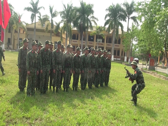 Một buổi huấn luyện của các chiến sĩ mới Tiểu đoàn 1, Trung đoàn 741.