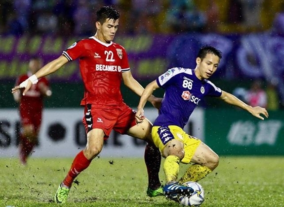 Trận Hà Nội FC thắng Becamex Bình Dương 1-0 diễn ra hấp dẫn. Ảnh: QUANG THỊNH