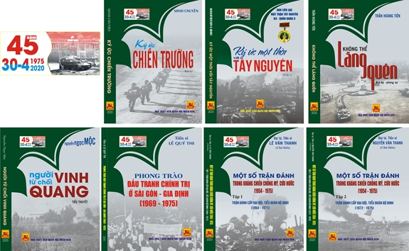 Bìa bộ sách kỷ niệm 45 năm Ngày giải phóng miền Nam, thống nhất đất nước.