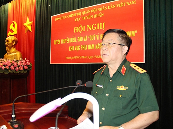 Thượng tướng Nguyễn Trọng Nghĩa phát biểu chỉ đạo tại hội nghị.