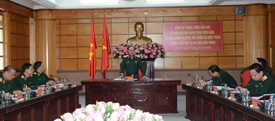 Thượng tướng Trần Đơn chủ trì buổi làm việc.