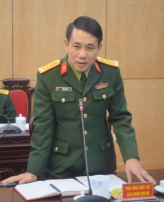 Đại tá Ngô Anh Thu phát biểu tại buổi ký kết.