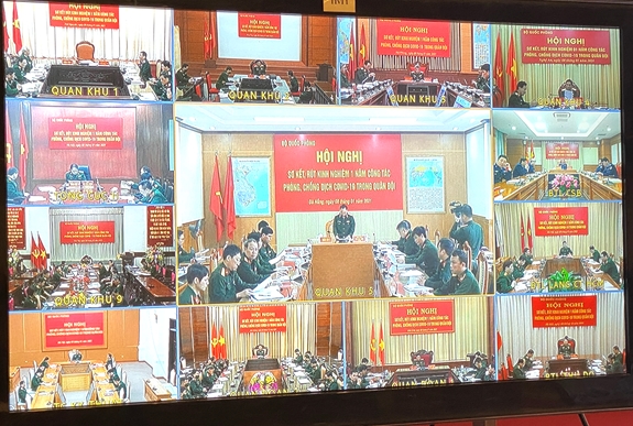 Bộ Quốc phòng tổ chức Hội nghị trực tuyến sơ kết rút kinh nghiệm công tác phòng, chống dịch Covid-19