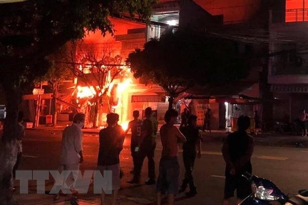 Hiện trường vụ hỏa hoạn. Ảnh: Vietnam+