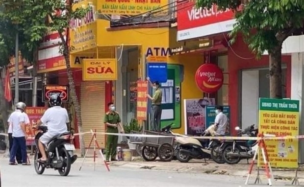 Cửa hàng Viettel Post, chi nhánh huyện Lương Tài tạm thời phong tỏa, phun khử khuẩn. Nguồn:Vietnamplus.vn